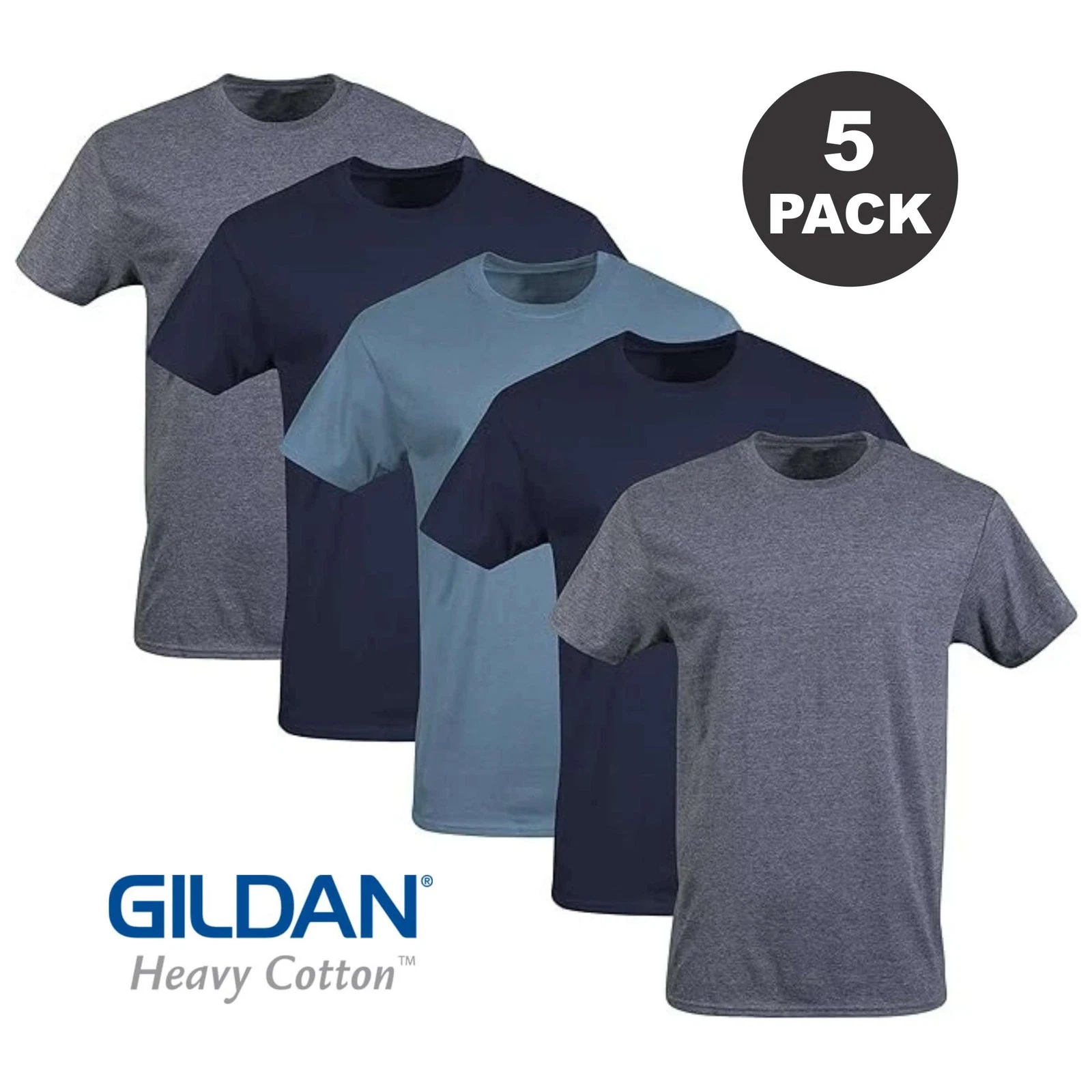 Gildan (5-pack) Bulk Solid Heavy Cotton Short Sleeve Blank Tee T-Shirt S-5XL New
Opens in a new wind