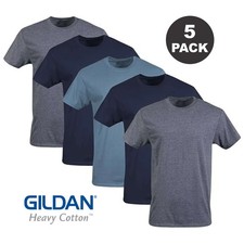 Gildan 5-pack Bulk Solid Heavy Cotton Short Sleeve Blank Tee T-Shirt S-5XL New
