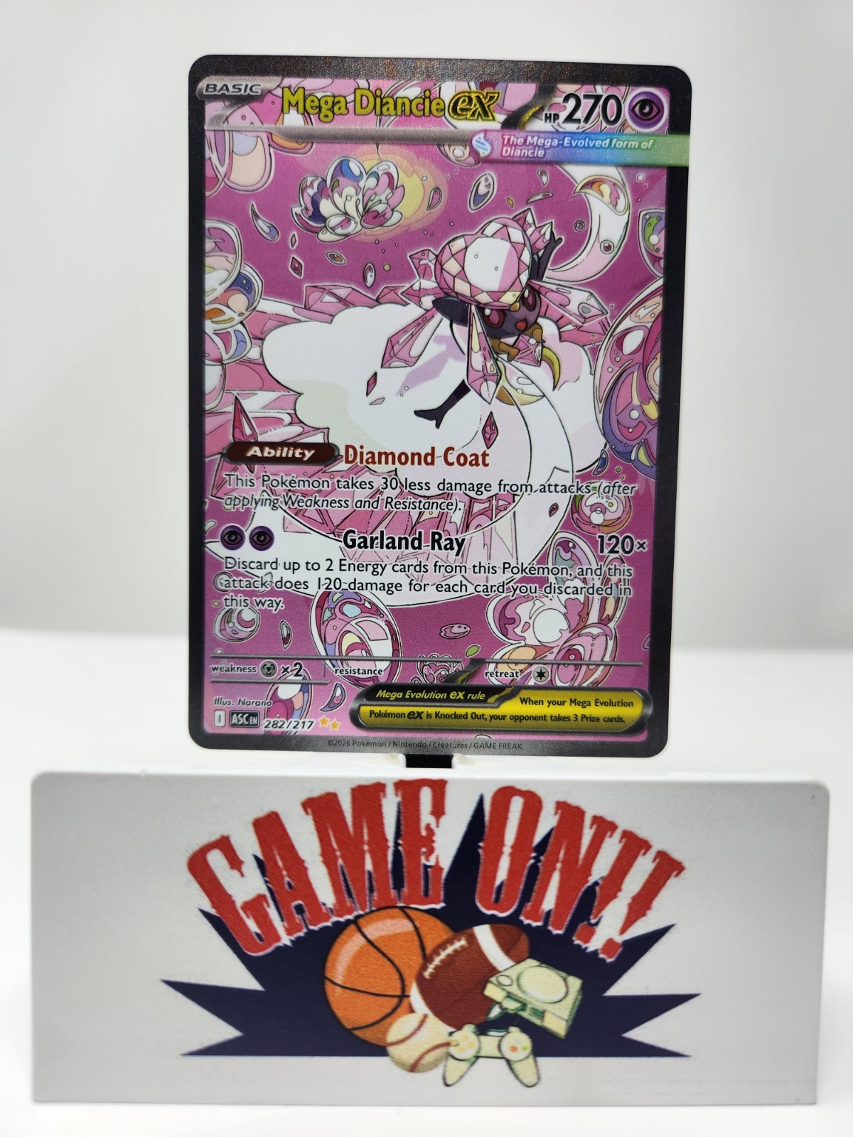 Pokemon Mega Diancie ex 282/217 Ascended Heroes SIR Full Art sc
