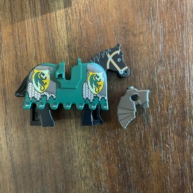 Lego Kingdoms Knights Green Dragon Barding Ruffled - Armored Horse 7187