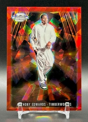 2023-24 Contenders Optic Anthony Edwards VIPs Red Cracked Ice Prizm /175 #5