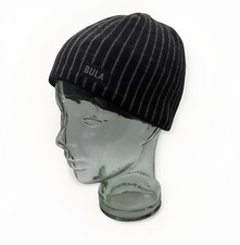 Bula Polartec Classic Knit Beanie Black w/ Gray Stripes Fleece Lined