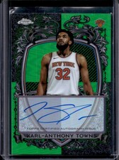 2025-26 Topps Chrome Karl-Anthony Towns Signature Style Green Refractor Auto /99