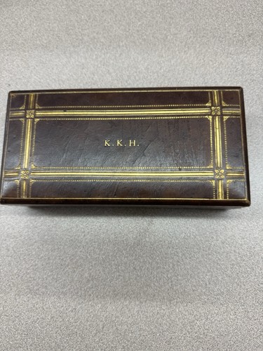 Tiffany & Co. Leather Tooled Desk/Cigarette Box Brown