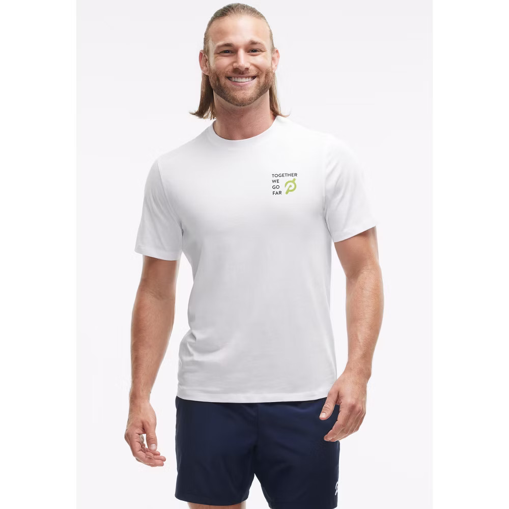 Peloton Men's Graphic Short Sleeve, White, M