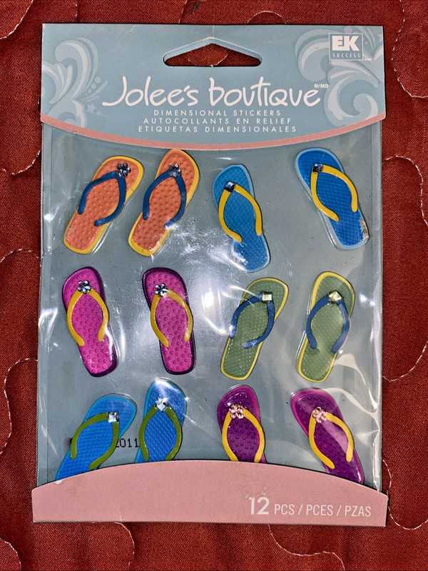 Jolee's Flip Flop Cabochons Summer Beach Pool Scrapbooking Stickers