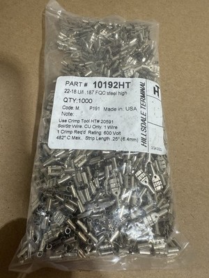 22-18 U/I 10192HT Terminals Hillsdale Terminal Pack Of 1000