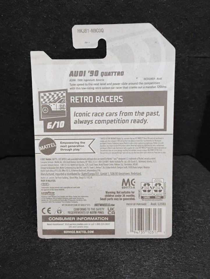 Hot Wheels mainline 2023 First Editions Audi '90 Quattro 77/250 - Image 2 of 4