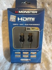 Monster HDMI Cable 5 Ft, Full HD High Speed Cable New/Open Box