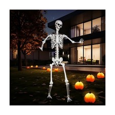 Halloween Giant Skeleton, Large Realistic Full Body Skeleton with Movable Joi...