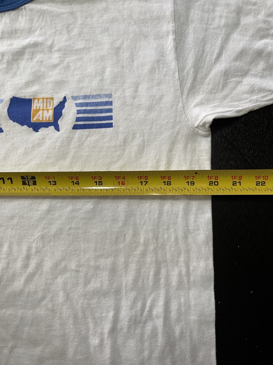 Vtg 80s Mid-America Dairymen Inc Ringer Signal T-Shirt, White, Size: XL - USA View 4