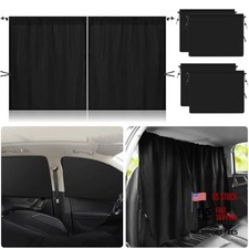 5Pcs Car Window Curtains, 4Pcs Car Side Window Shades Black-5pcs Curtain Set