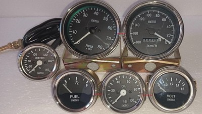 Smiths 52mm Kit 52mm - Wassertemp + Öl + Kraftstoff + Volt + Tacho + Drehzahl...