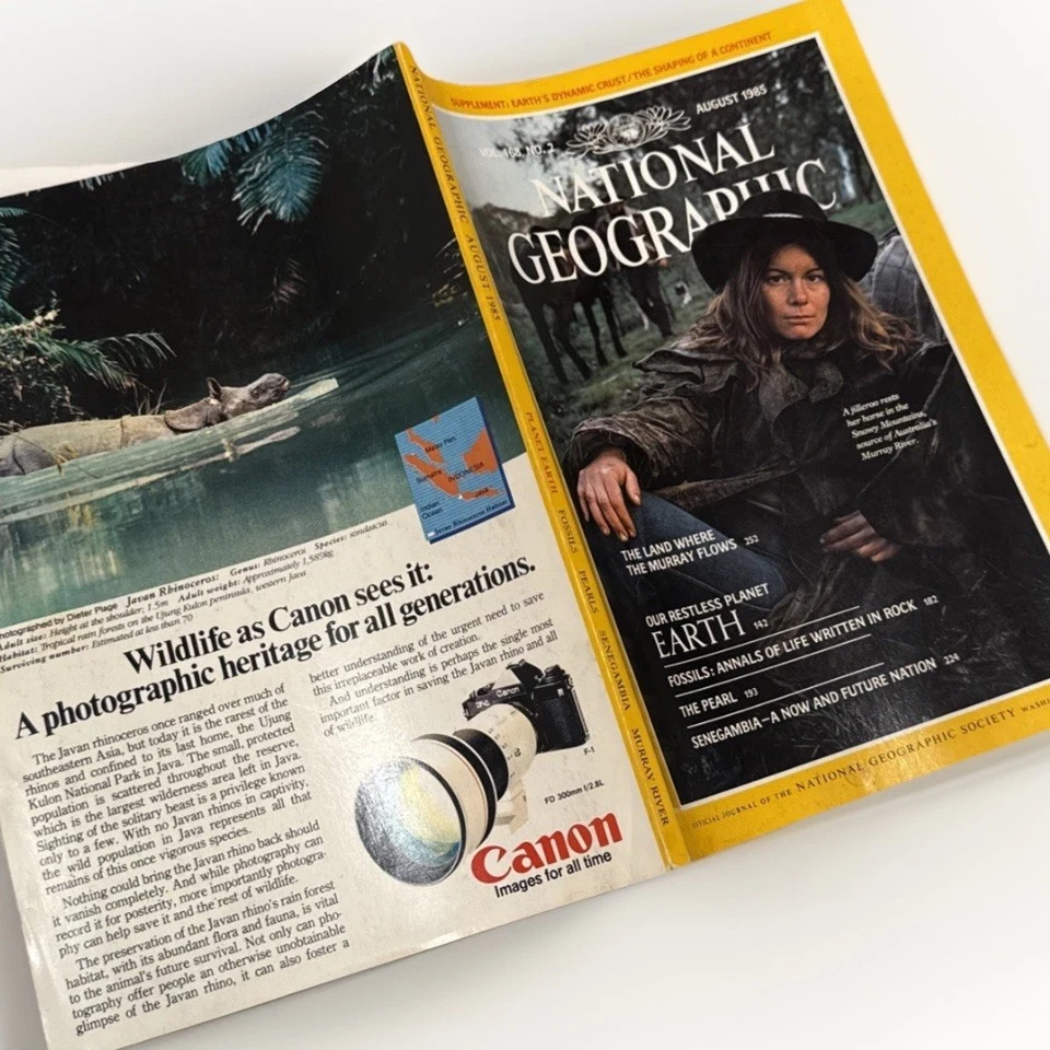 National Geographic Vintage Magazine - Vol. 168 No. 2 August 1985 Restless Earth Foto 3 de 4