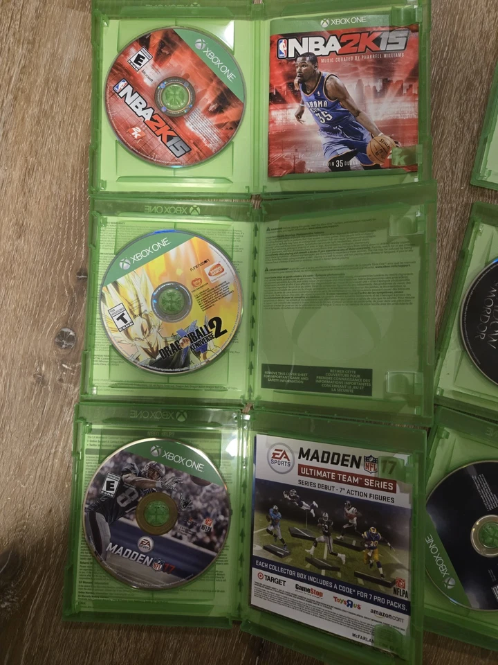 Lote de 9 juegos Xbox One Game Bundle NBA 2K Dragon Ball Call Of Duty Madden Más Foto 3 de 4