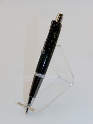 Handmade Ballpoint Click Pen made with Black Tru-stone. Makes A Great Gift! #105