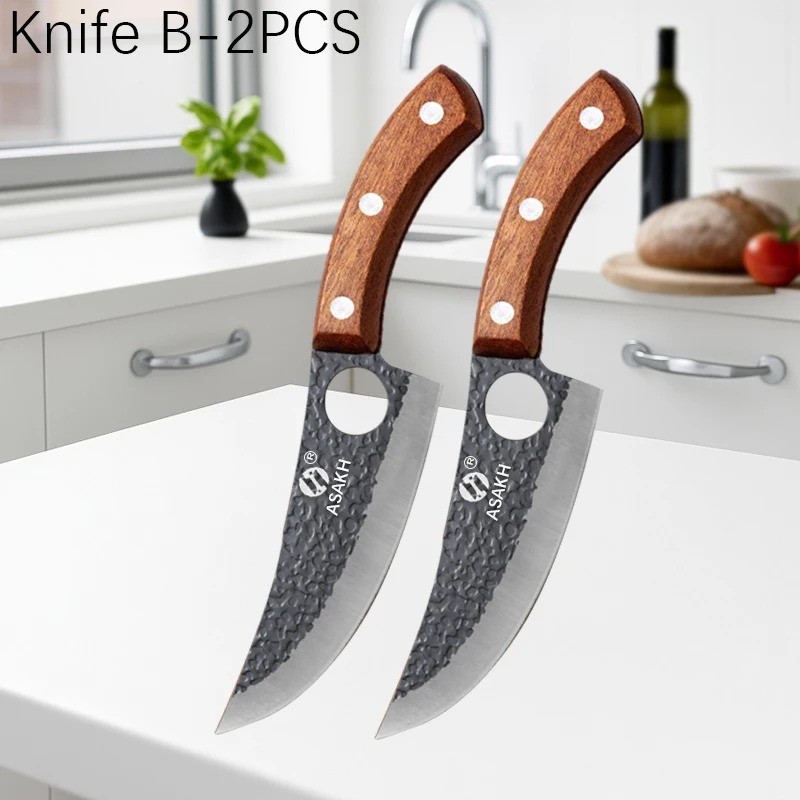 matsato Ultra Sharp Forged Chef's Knife Stainless Steel Blade Oak