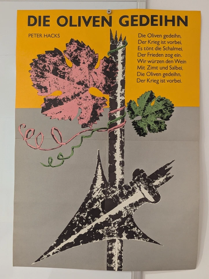 Póster alemán contra la guerra - Póster original vintage - La guerra ha terminado - Peter Hacks Foto 2 de 4