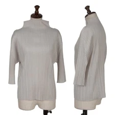 PLEATS PLEASE 3/4 Sleeves Turtle Neck T Shirt Size 3(K-156532)