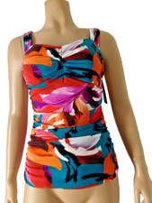 GOTTEX  PROFILE Tankini Top cup 32 D 8 multi color Sugar & Spice underwire NWT