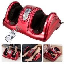 Shiatsu Foot Massager Kneading and Rolling Leg Ankle w/Remote Red