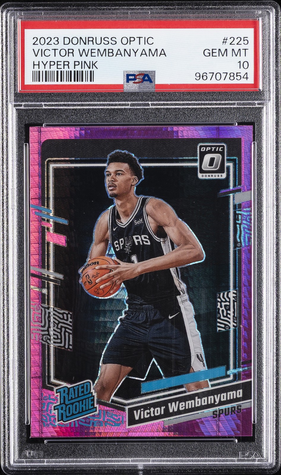 2023 PANINI DONRUSS OPTIC HYPER PINK #225 VICTOR WEMBANYAMA PSA 10