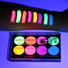 Neon Face Paint,Uv Blacklight Glow Face Paint,8 Bright Colors Neon Fluorescent R