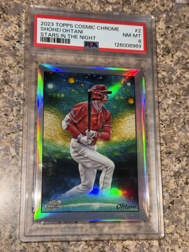 Shohei Ohtani 2023 Topps Cosmic Chrome Stars In The Night Insert PSA 8!!