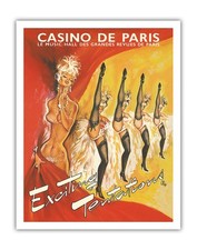 Casino De Paris Exciting Temptations - Can Can Dancers - Vintage Cabaret Poster