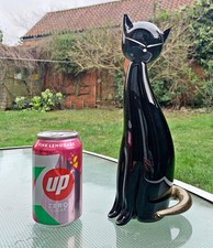 PURRFECT Murano Black Cat figure by Estevan Rossetto - signed 29 cm tall LARGE