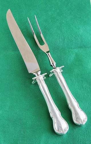 TOWLE FRENCH PROVINCIAL STERLING CARVING SET Knife & Fork Monogram  "L"