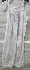 Eileen West Cotton Floral Lace Trim Button Front Nightgown Nightie Size Large