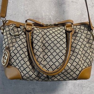 GUCCI 2-Wege Schultertasche Handtasche Allovermuster Luxus Designer Iconic 33...