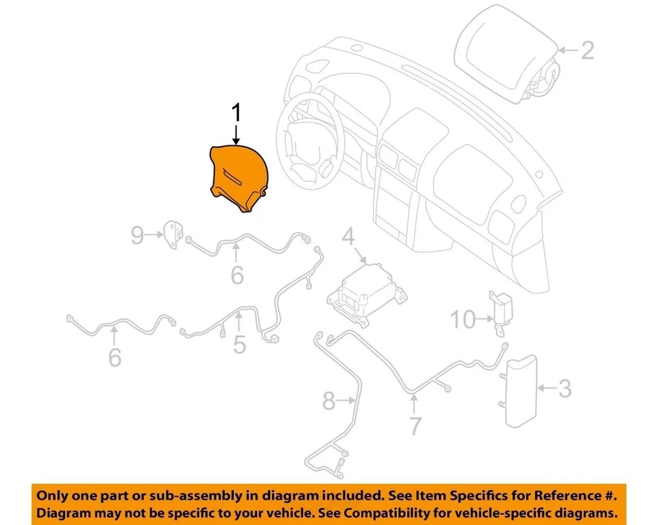 Bolsa de aire para rueda de conductor Subaru Forester 1999-2001 OEM LKQ Foto 4 de 4