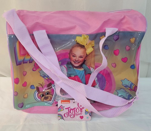 Jojo Siwa Polyester Duffle Bag w Printed PVC Side Panels & Shoulder Strap