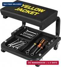 Mechanic Rolling Stool 250 Lbs Capacity, Garage Stool on Wheels wi