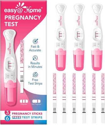 Easy@Home 9 Count Pregnancy Tests: 3 Early Detection Pregnancy Sticks & 6 Reliab