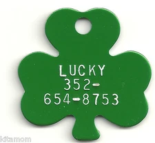 Irish Ireland Shamrock Clover Lucky Pet Dog ID Tag St Patrick