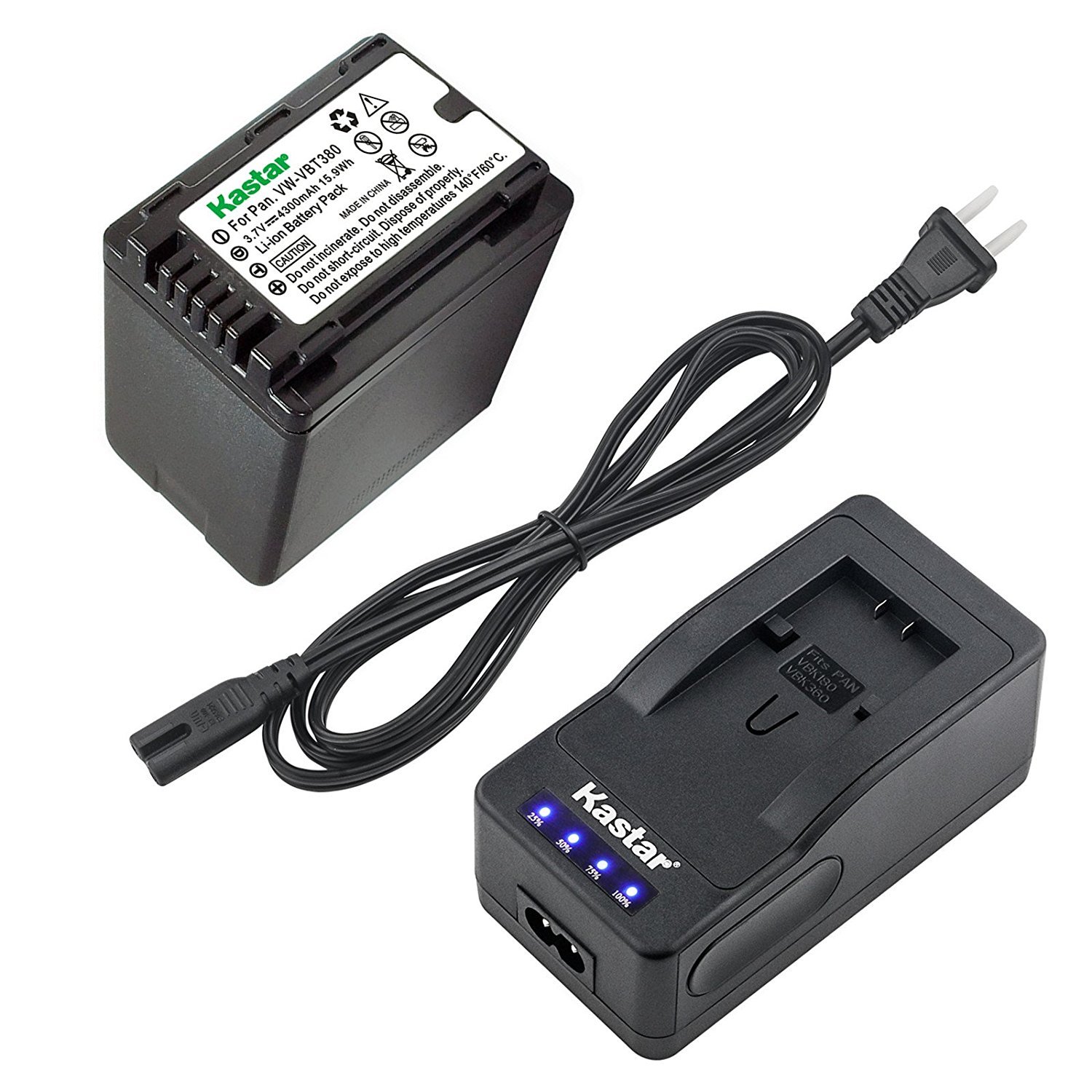 VW-VBT380 Battery& Super Fast Charger for Panasonic HC-V770 V770K V770GK V770MGK