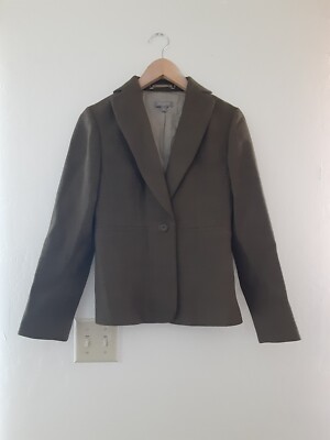 Ann Taylor olive green wool blazer, size petite