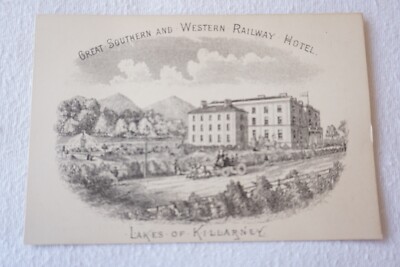 Great Southern & Western Railway Hotel Werbekarte Eastern Lakes of Killarney