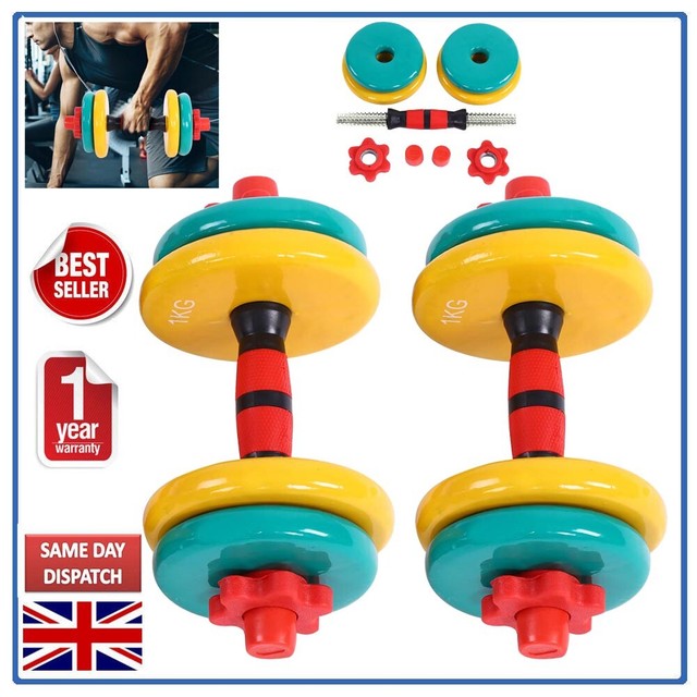 10kg Hand Dumbbell Adjustable Weight Lifting Set Colorful Home Fitness