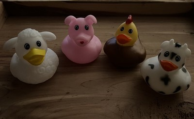 Ducking Bath Rubber Duck Zoo Barn Animals Cow Pig Rooster Sheep Bulk 4