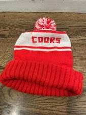 Vintage COORS BEER WINTER POM POM BEANIE SKI HAT