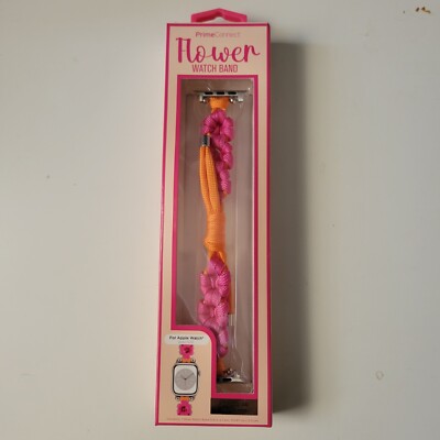 Prime Connect Pink/Orange Flower Watch Band Apple Series 1-6 /SE Fits 42/44/49mm