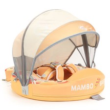 Mambobaby Float with Canopy Baby Pool Float Non-Inflatable Swim Floats Pizza