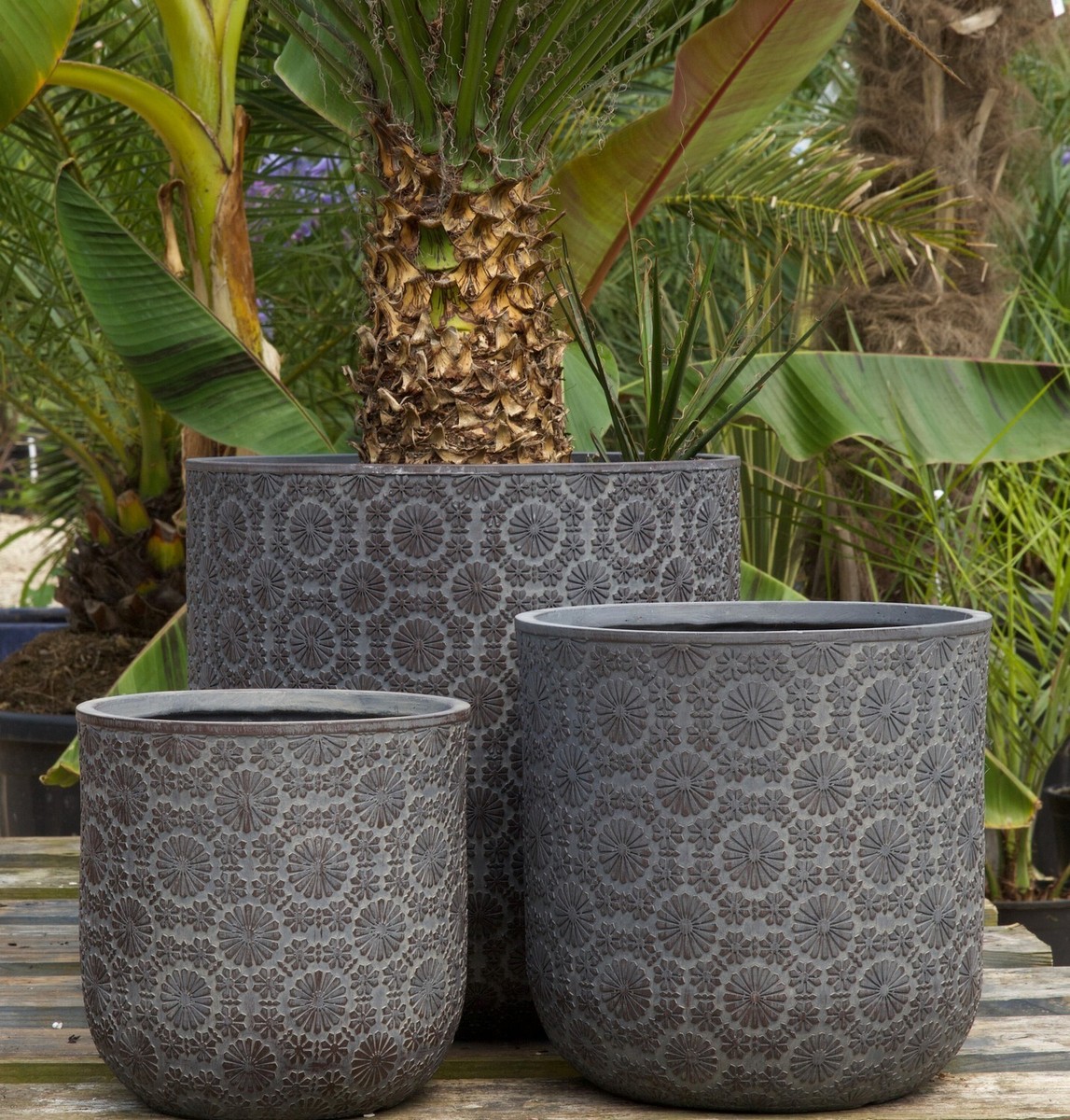 Pottery Pots Plant Pot Bucket M, Laterite Grey | : 49,5 x H