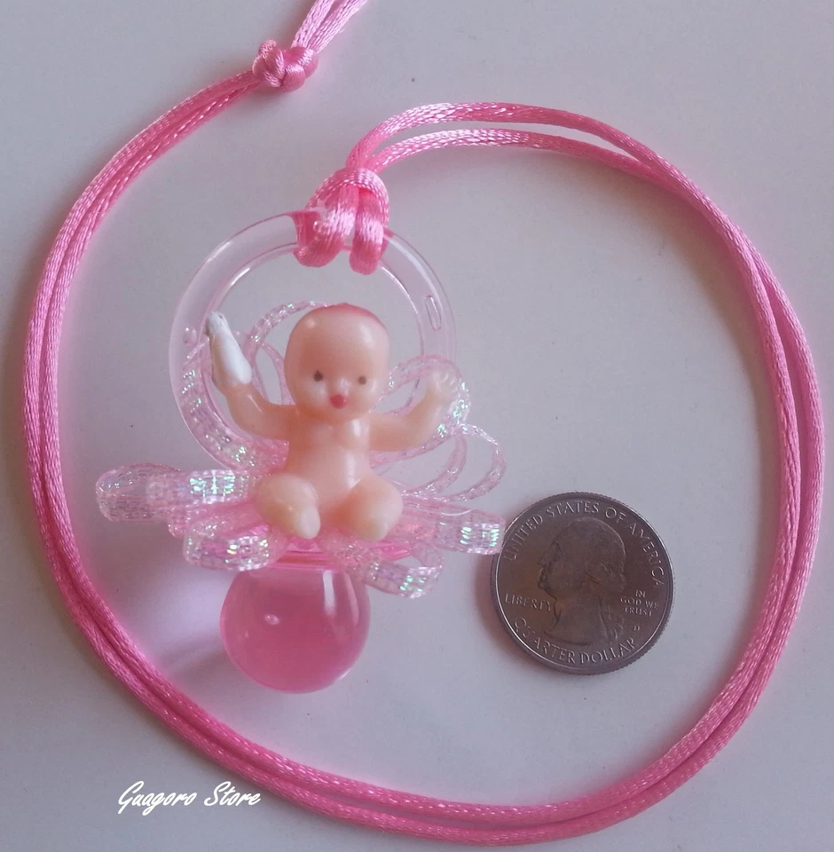 Pacifier Necklaces Small Plastic Baby Shower Game Favors Prize Decoration U~Pick - Image 2 of 4