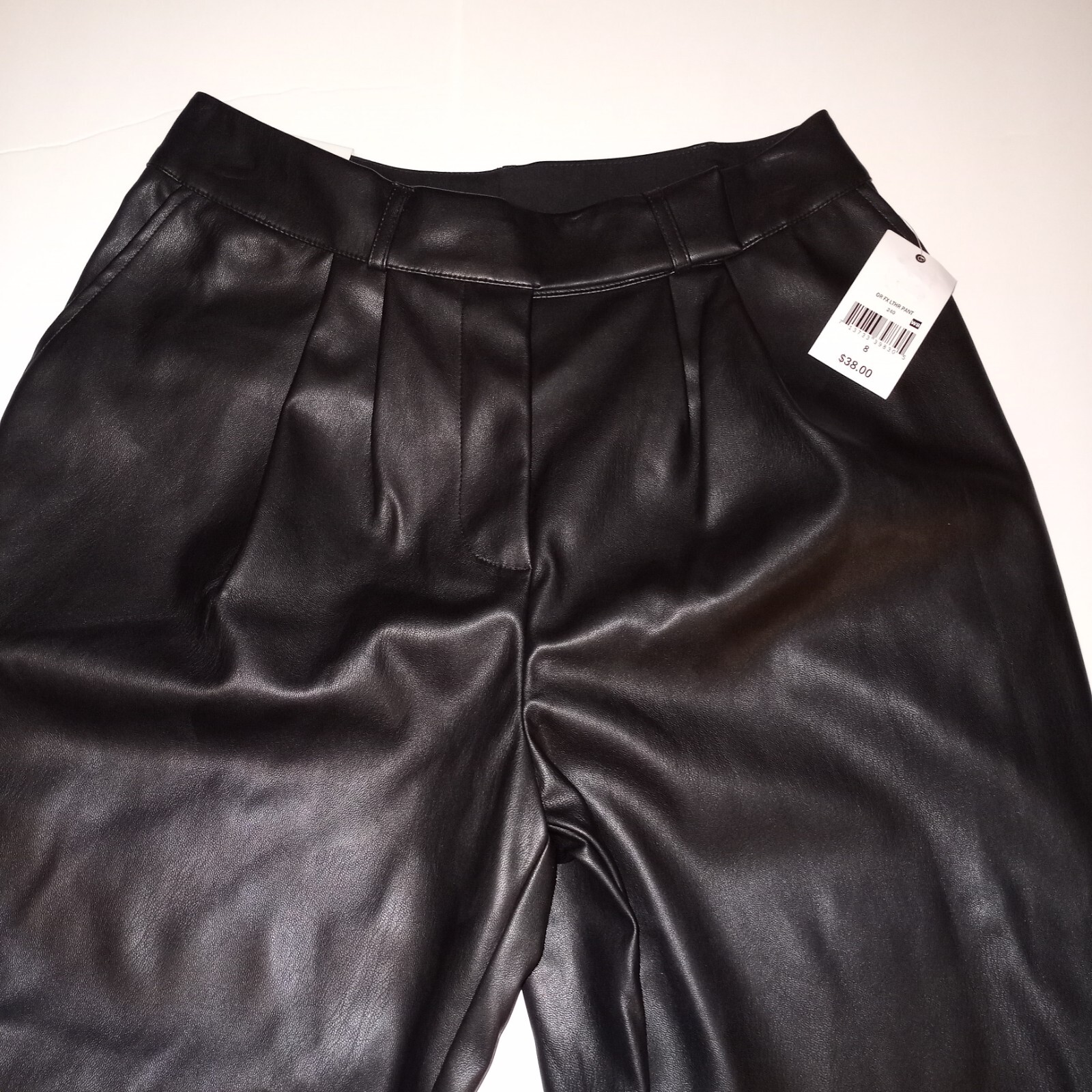 FILA Pantalone donna Ophelia Row nero ecopelle vita alta gamba dritta nuovo con etichetta taglia 8
