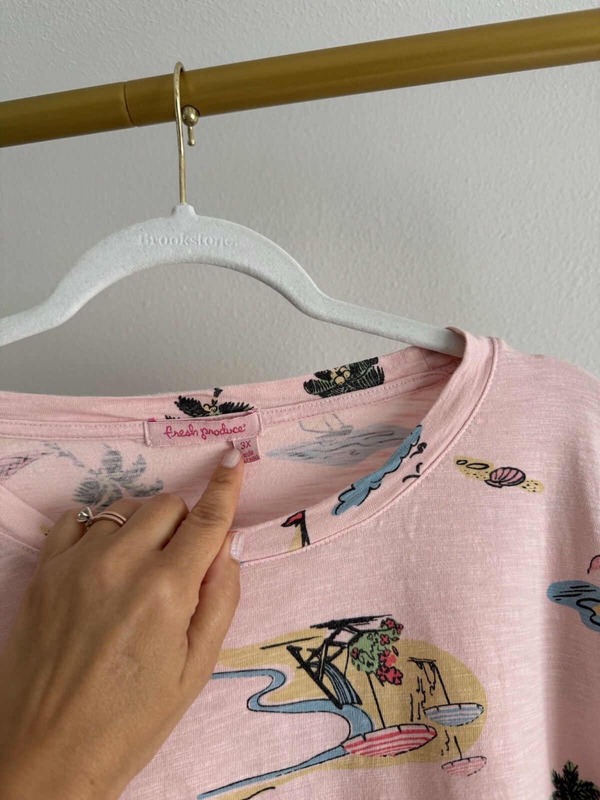 FRESH PRODUCT "BEACHY KEEN" CATALINA TOP ROSA BLUSH DONNA TG 3X